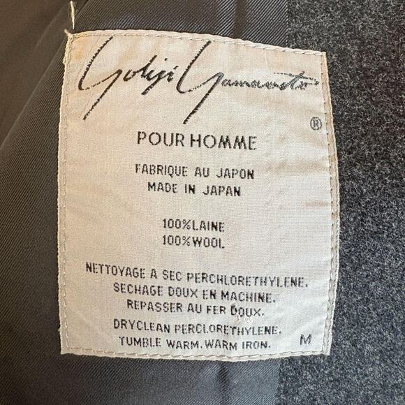 Yohji Yamamoto Pour Homme Single Breasted Wool Blazer M - Picture 6 of 11